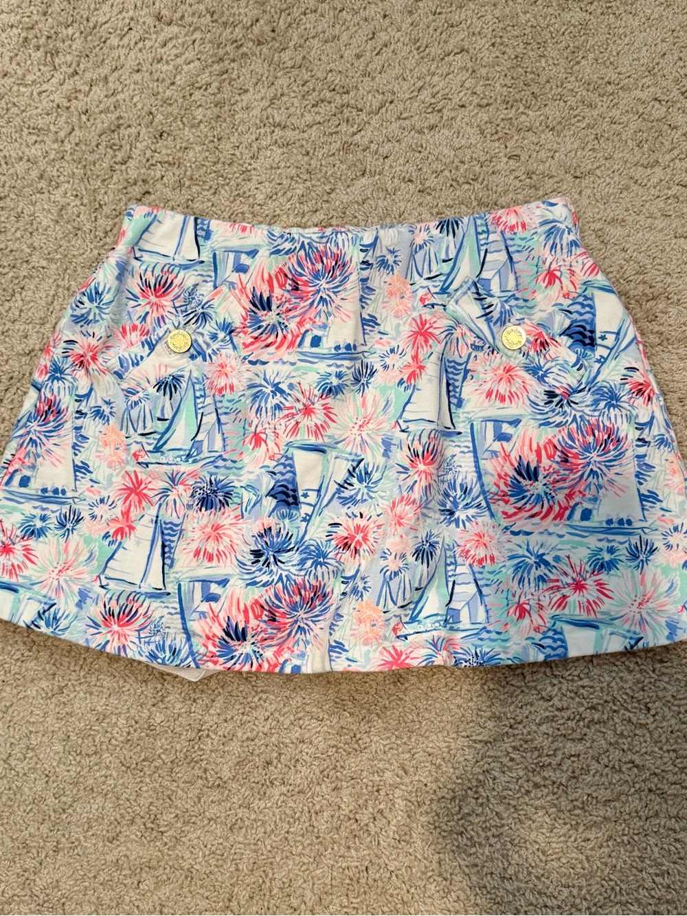 Lilly Pulitzer Pastel Blue Floral Sailboat Skort